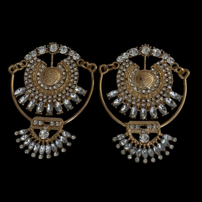 Vintage Crystal Statement Drop Earrings - Fatisha Boutique #