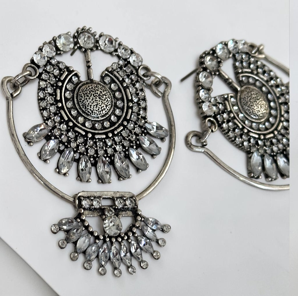 Vintage Crystal Statement Drop Earrings - Fatisha Boutique #