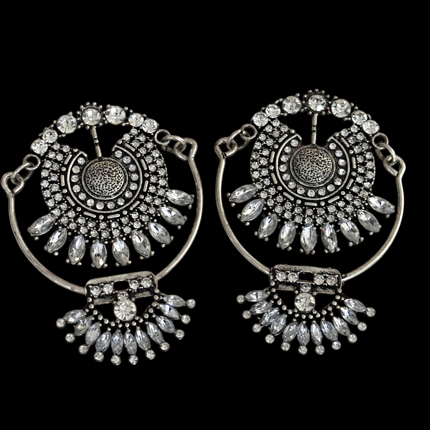 Vintage Crystal Statement Drop Earrings - Fatisha Boutique #