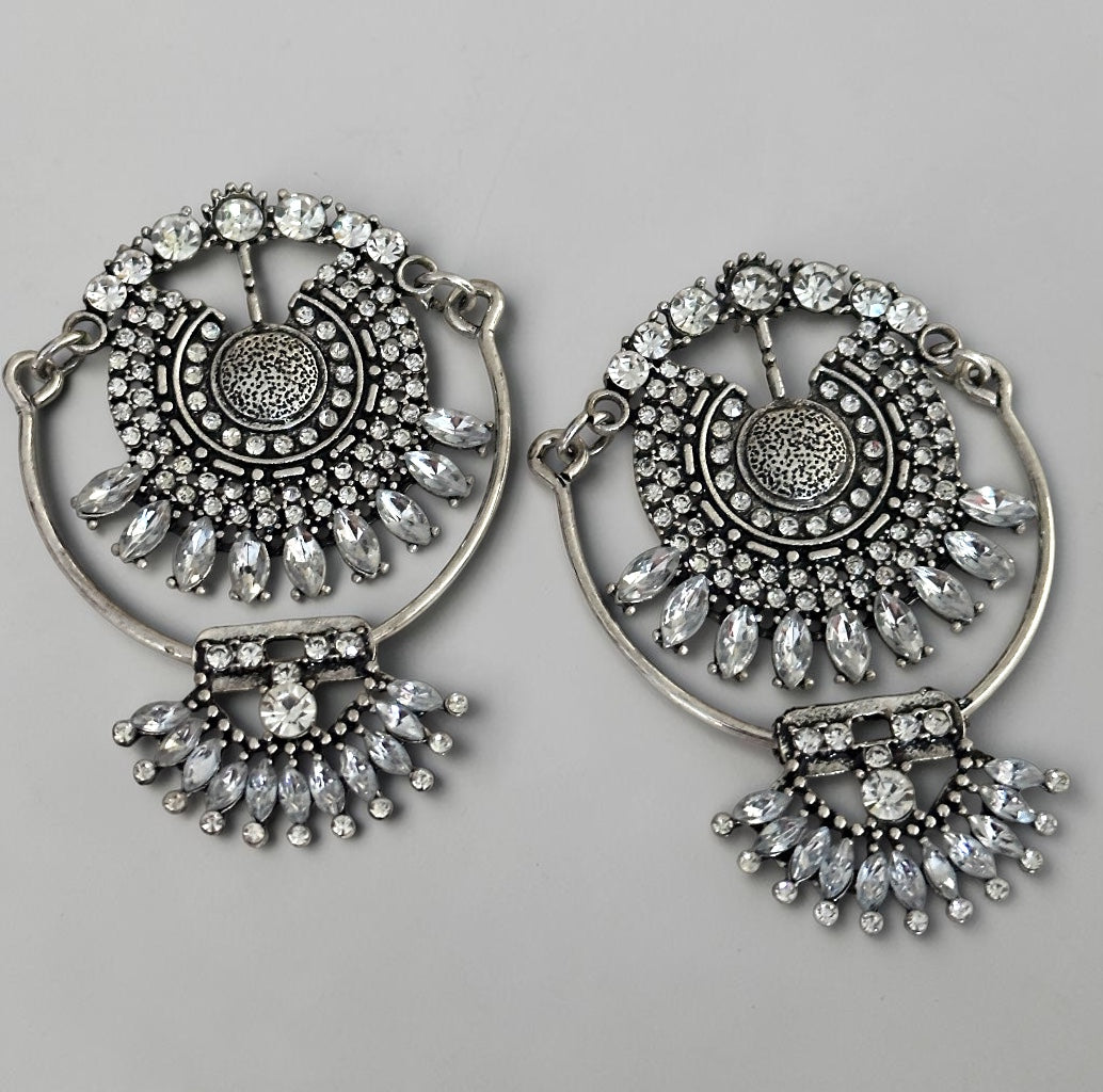 Vintage Crystal Statement Drop Earrings - Fatisha Boutique #