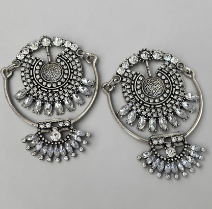 Vintage Crystal Statement Drop Earrings - Fatisha Boutique #