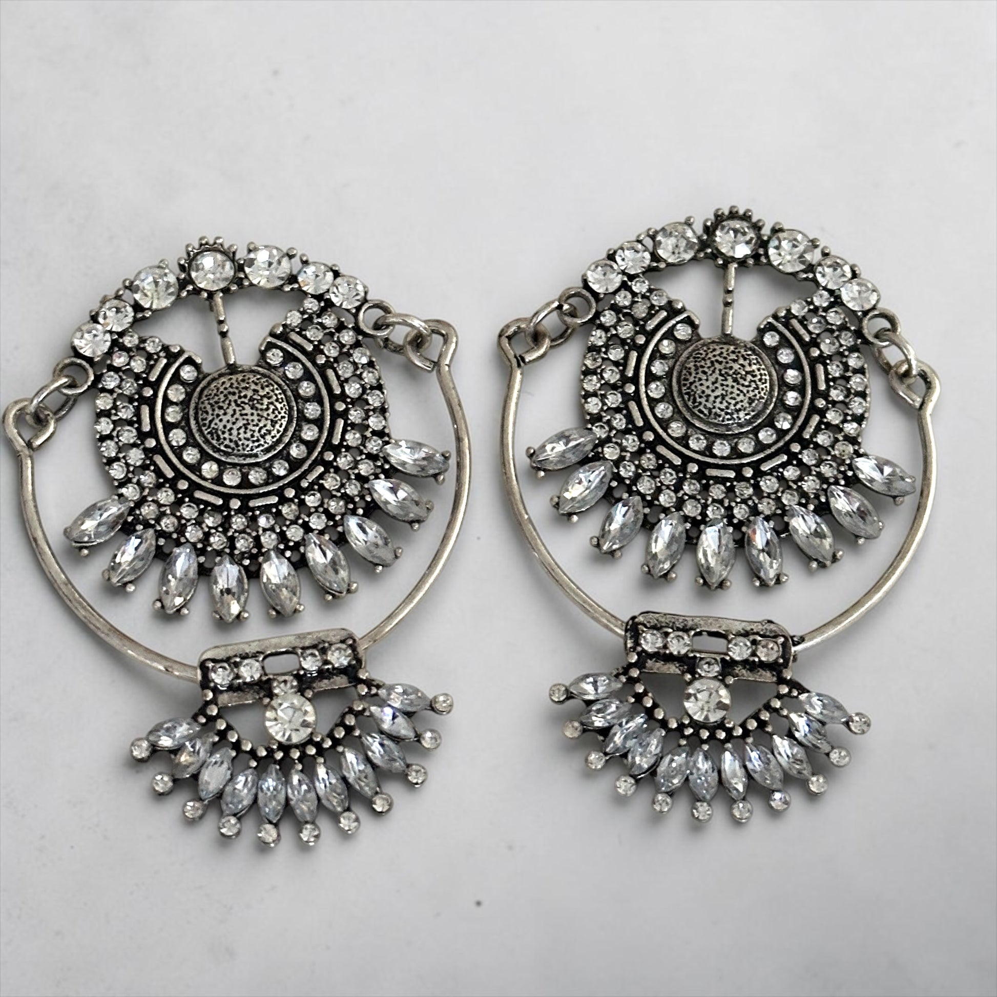 Vintage Crystal Statement Drop Earrings - Fatisha Boutique #