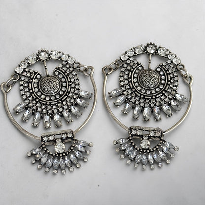 Vintage Crystal Statement Drop Earrings - Fatisha Boutique #