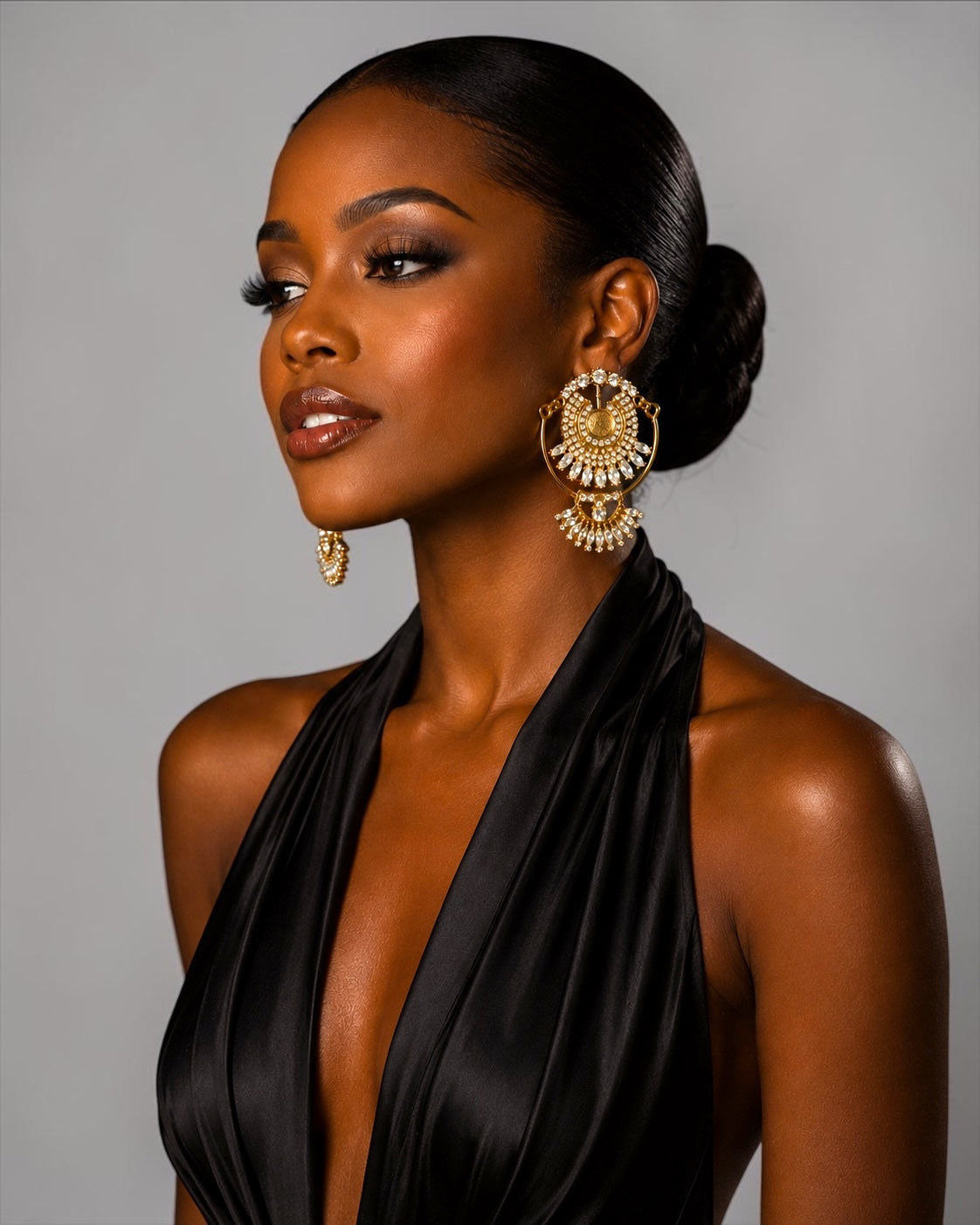 Vintage Crystal Statement Drop Earrings - Fatisha Boutique #