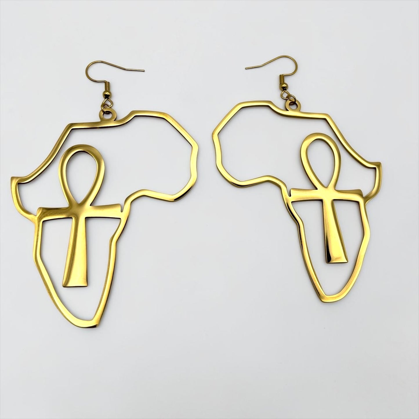 Africa Ankh Stainless Steel Statement Earrings