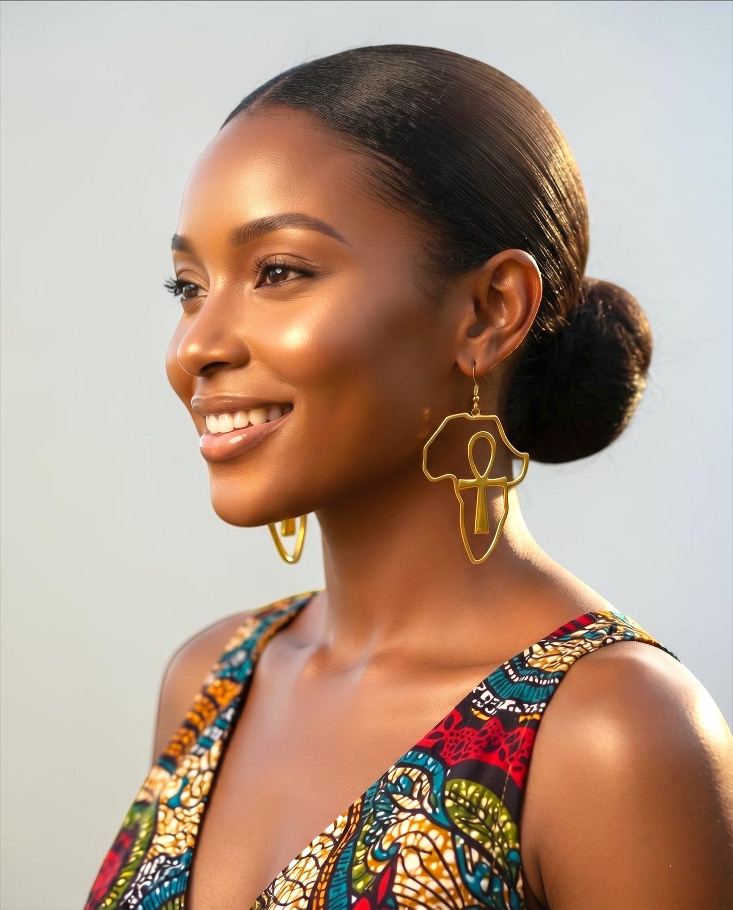 Africa Ankh Stainless Steel Statement Earrings