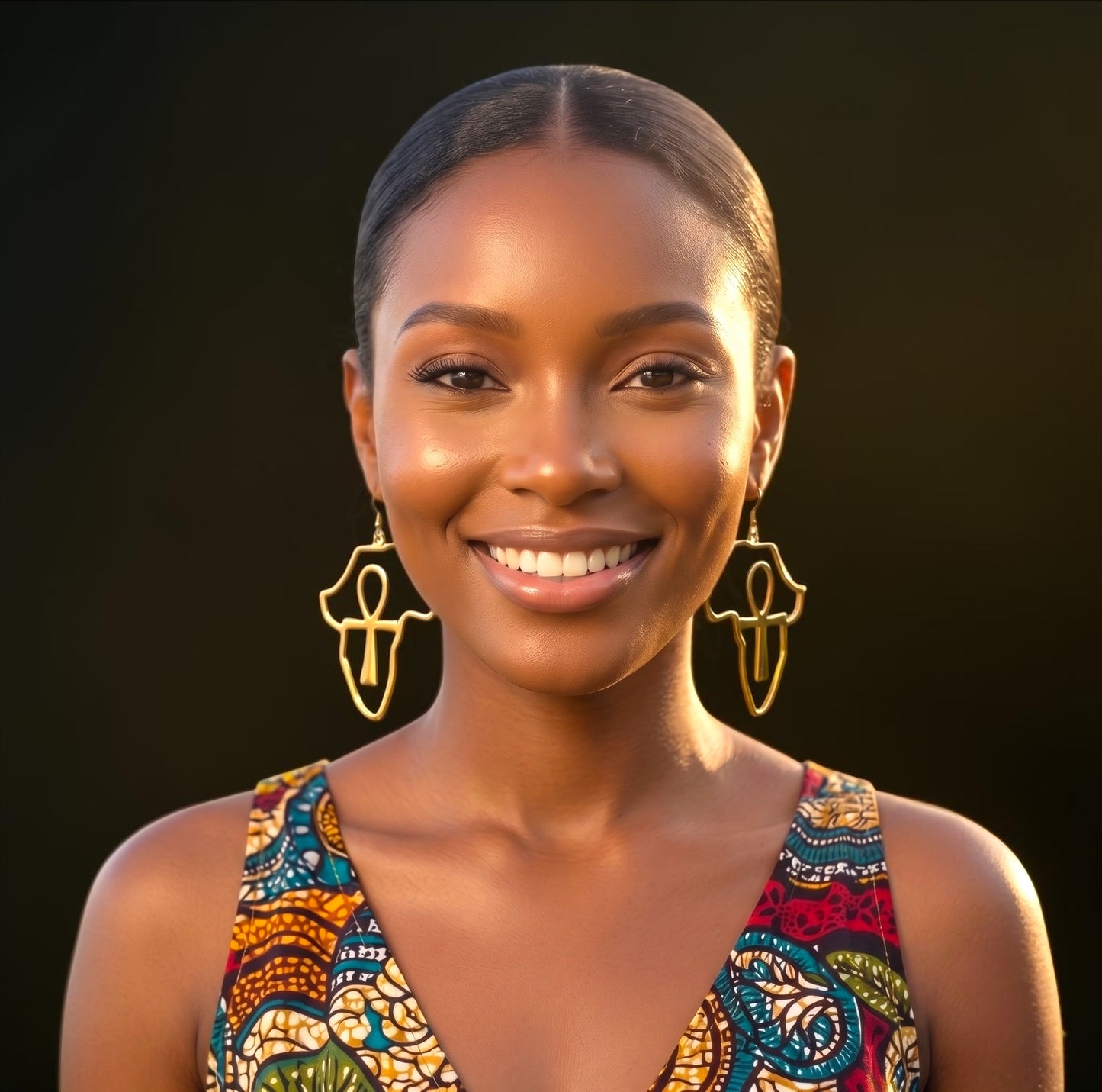 Africa Ankh Stainless Steel Statement Earrings