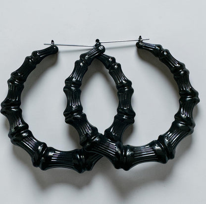 Oversized Bamboo Hoop Earrings – Bold Statement Hoops