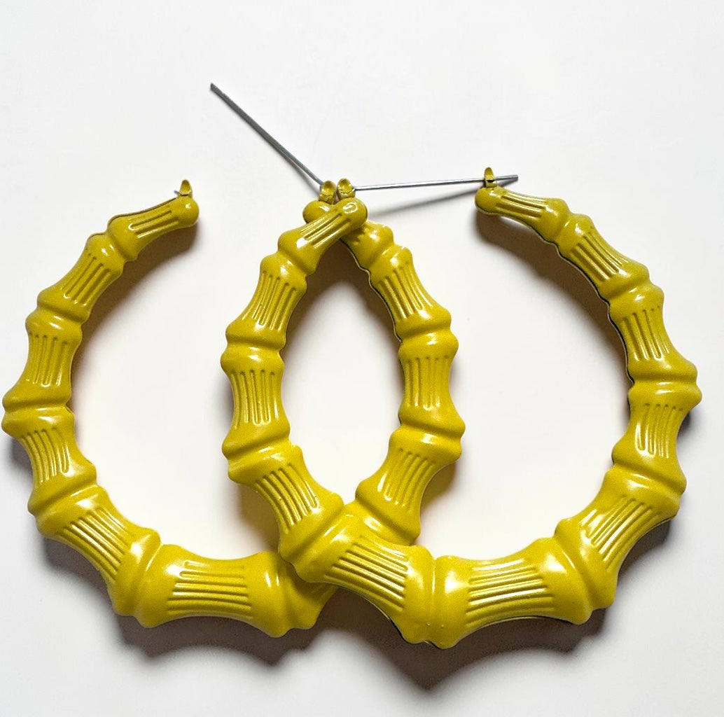 Oversized Bamboo Hoop Earrings – Bold Statement Hoops
