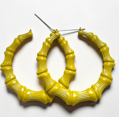 Oversized Bamboo Hoop Earrings – Bold Statement Hoops
