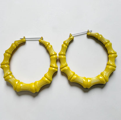 Oversized Bamboo Hoop Earrings – Bold Statement Hoops