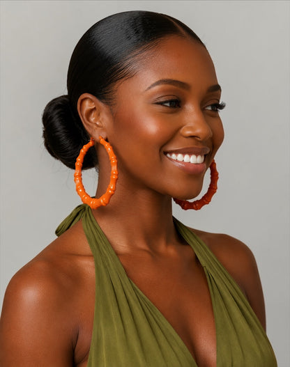 Oversized Bamboo Hoop Earrings – Bold Statement Hoops