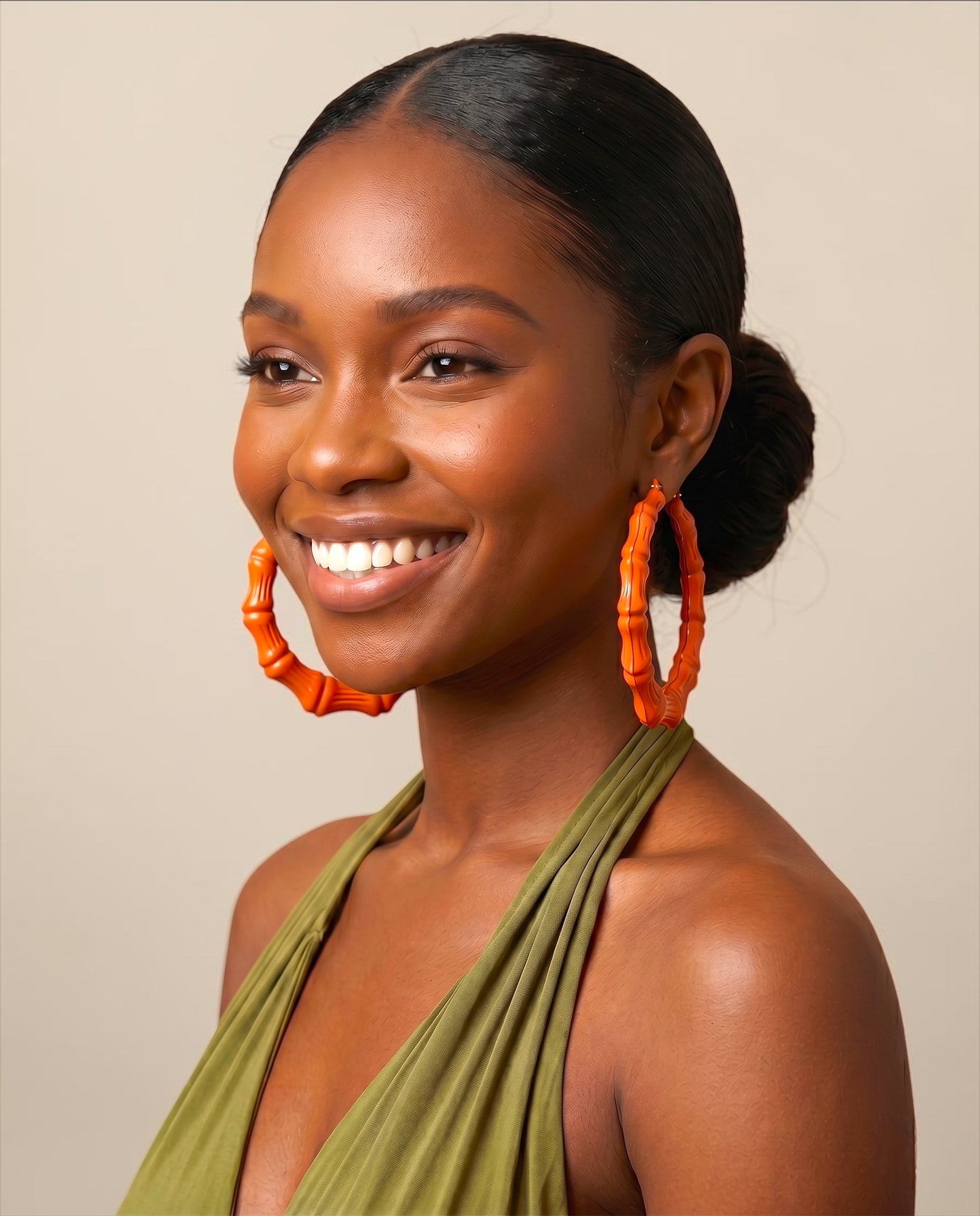 Oversized Bamboo Hoop Earrings – Bold Statement Hoops
