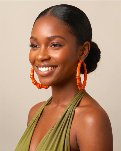 Oversized Bamboo Hoop Earrings – Bold Statement Hoops