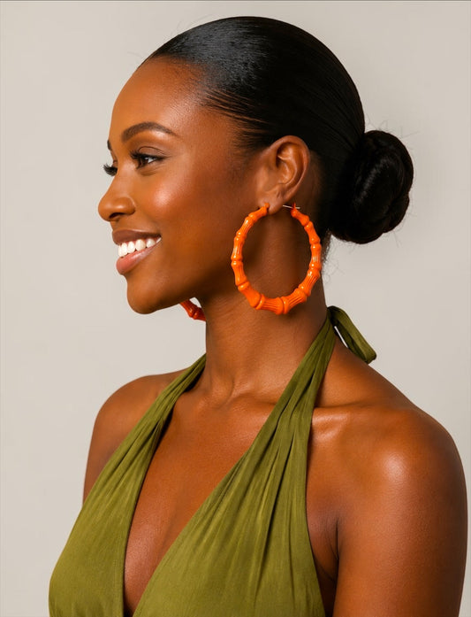 Oversized Bamboo Hoop Earrings – Bold Statement Hoops