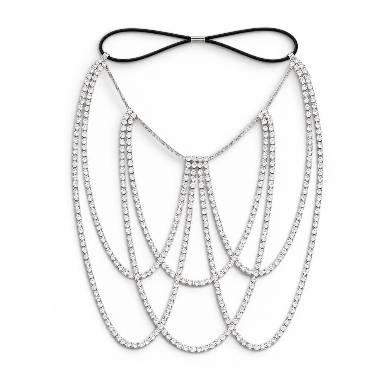 Crystal Rhinestone Thigh Chain | Gold & Silver Body Jewellery - Fatisha Boutique #