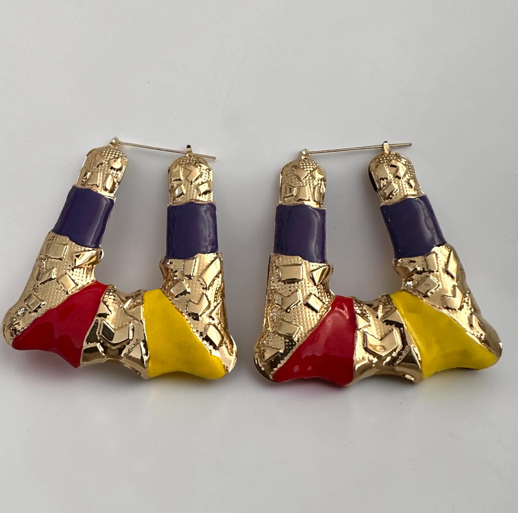 Bold Afrocentric Multicolour Dangle Earrings