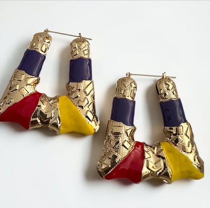 Bold Afrocentric Multicolour Dangle Earrings