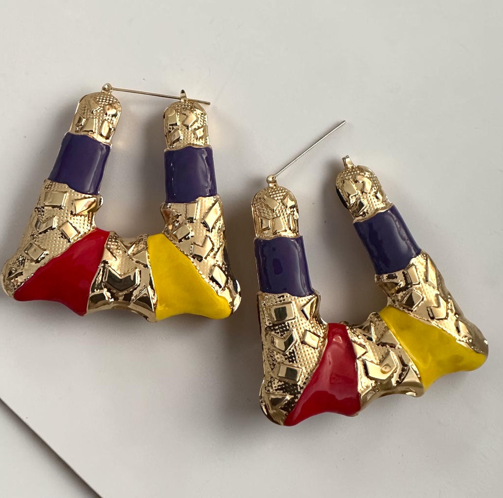 Bold Afrocentric Multicolour Dangle Earrings