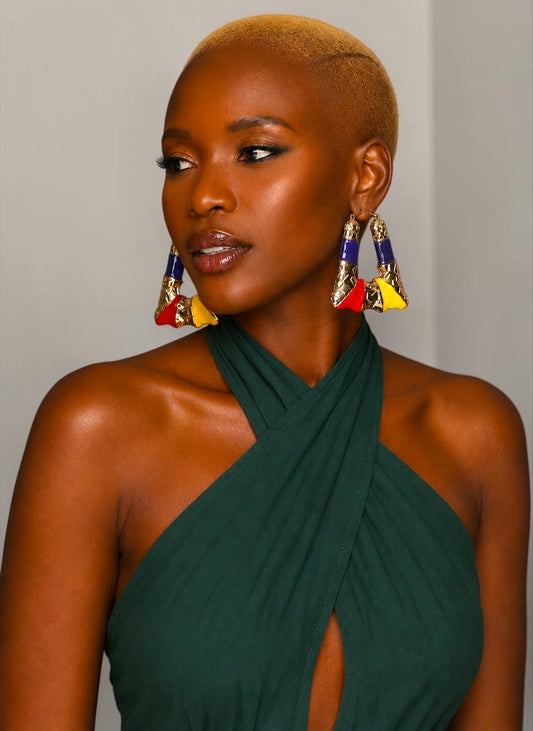 Bold Afrocentric Multicolour Dangle Earrings