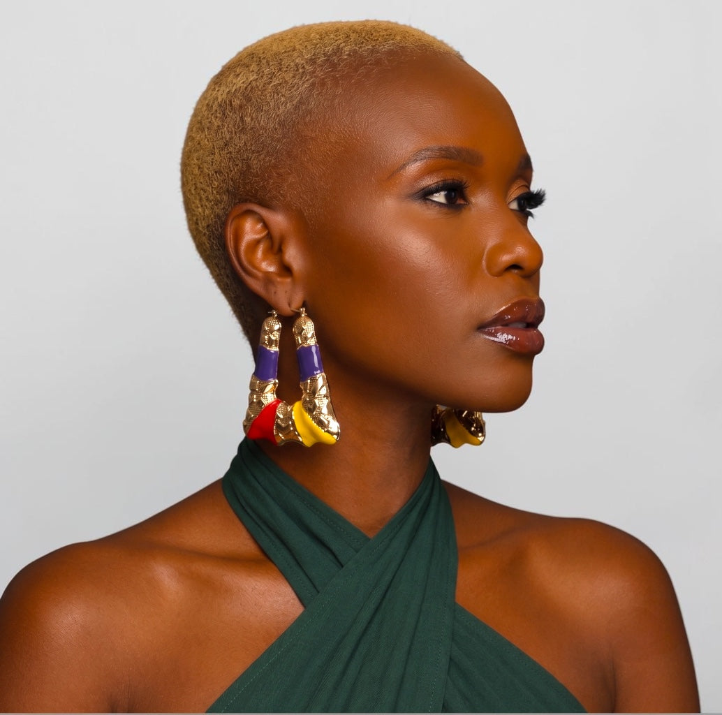 Bold Afrocentric Multicolour Dangle Earrings