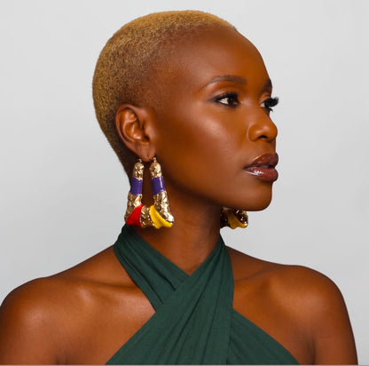 Bold Afrocentric Multicolour Dangle Earrings