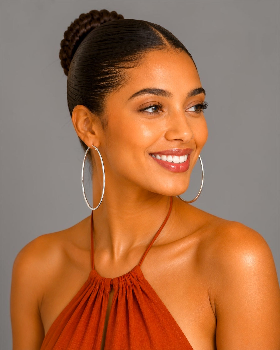 Lightweight Oval Statement Hoop Earrings – Gold & Silver