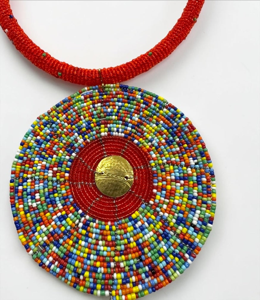 Handmade African Beaded Statement Pendant Necklace22 - Fatisha Boutique #