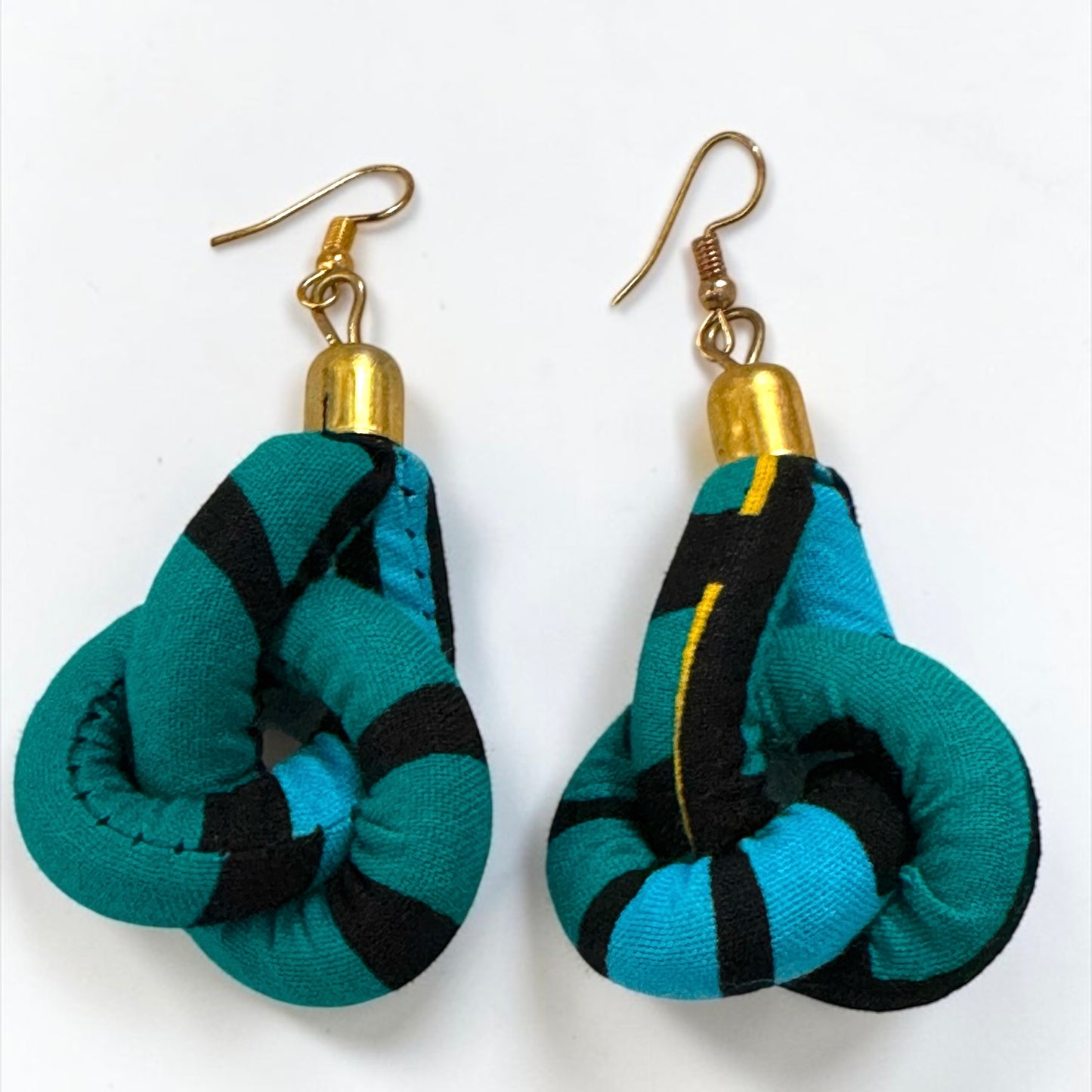 Ankara Fabric Knot Dangle Earrings – Handmade African Print