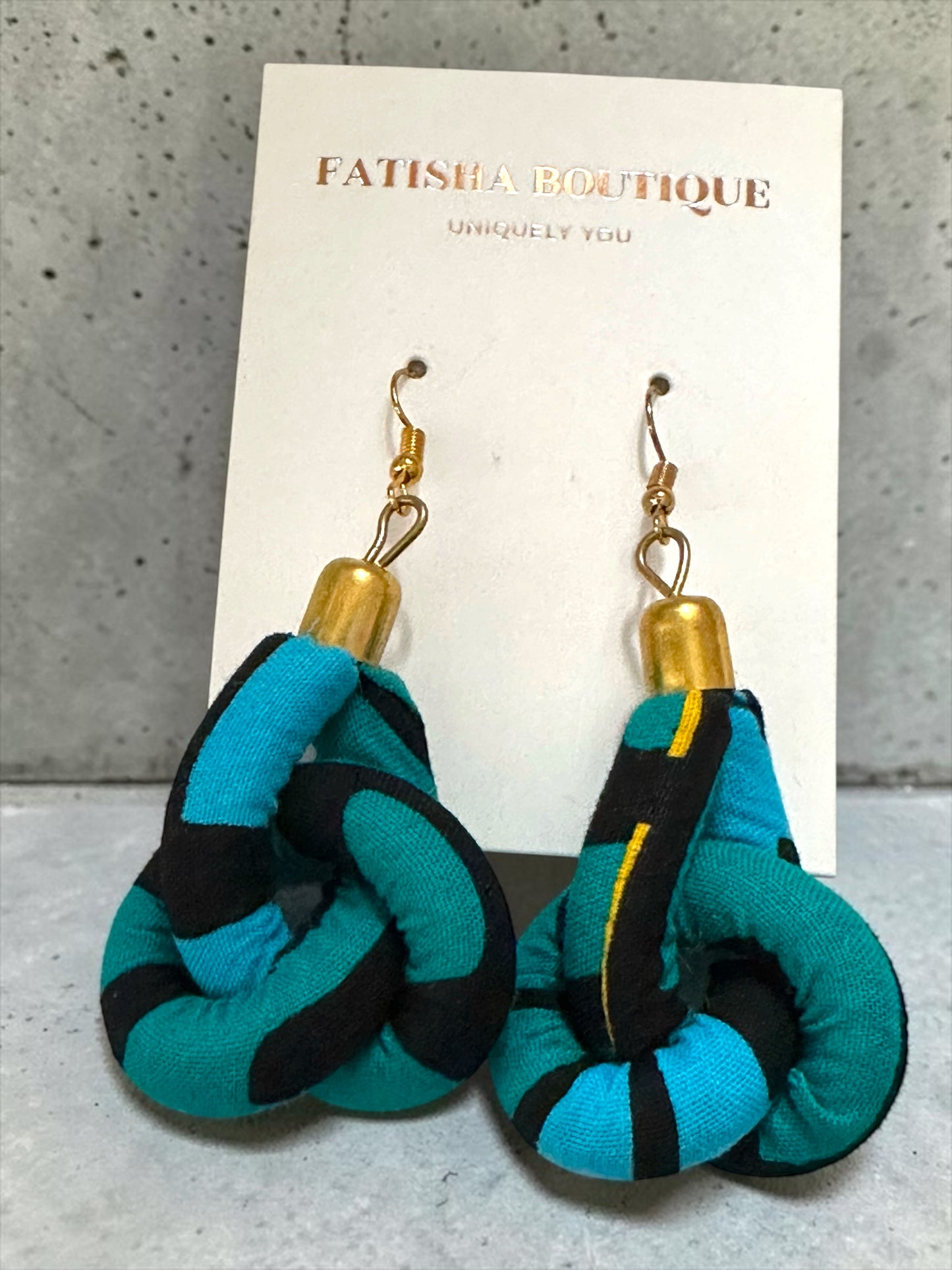 Ankara Fabric Knot Dangle Earrings – Handmade African Print