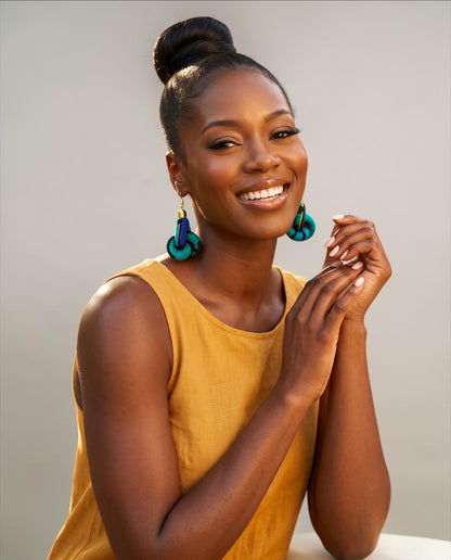 Ankara Fabric Knot Dangle Earrings – Handmade African Print