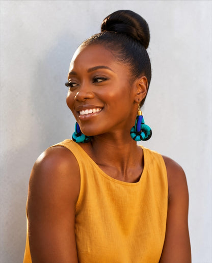 Ankara Fabric Knot Dangle Earrings – Handmade African Print