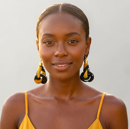 Ankara Fabric Knot Dangle Earrings – Handmade African Print