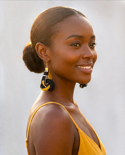 Ankara Fabric Knot Dangle Earrings – Handmade African Print