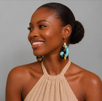 Ankara Fabric Knot Dangle Earrings – Handmade African Print