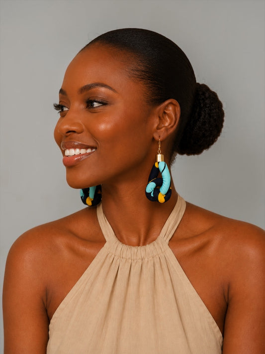 Ankara Fabric Knot Dangle Earrings – Handmade African Print
