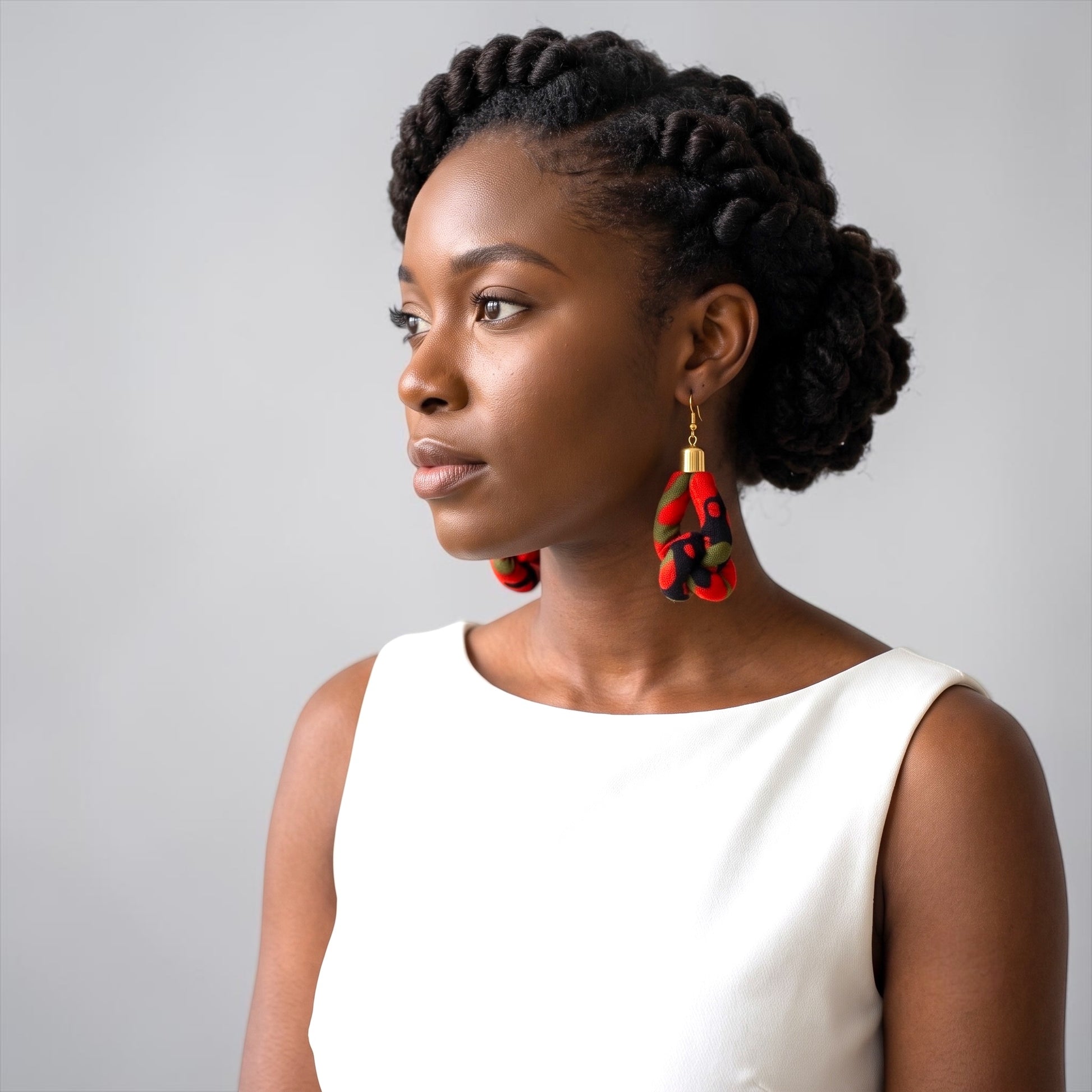 Ankara Fabric Knot Dangle Earrings – Handmade African Print