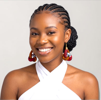 Handmade Ankara Fabric Knot Dangle Earrings – African Print Statement Jewellery