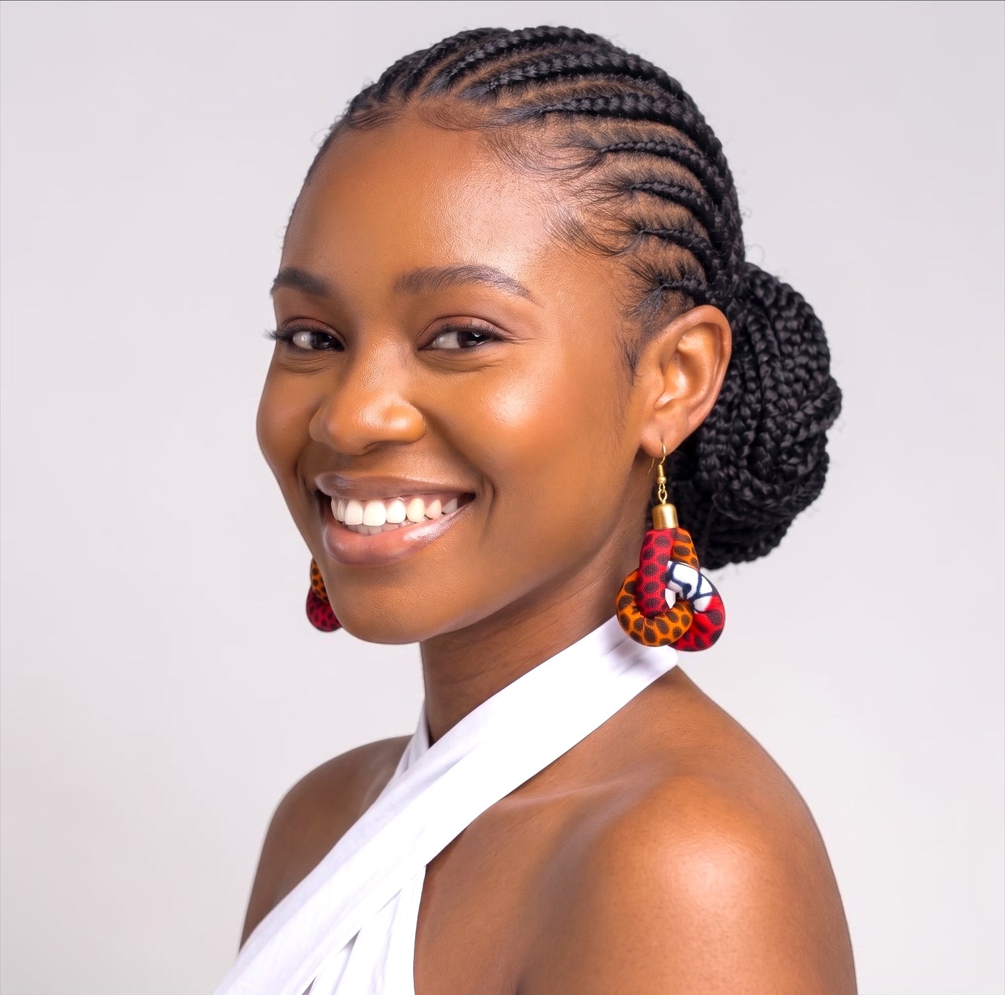Handmade Ankara Fabric Knot Dangle Earrings – African Print Statement Jewellery Fatisha Boutique