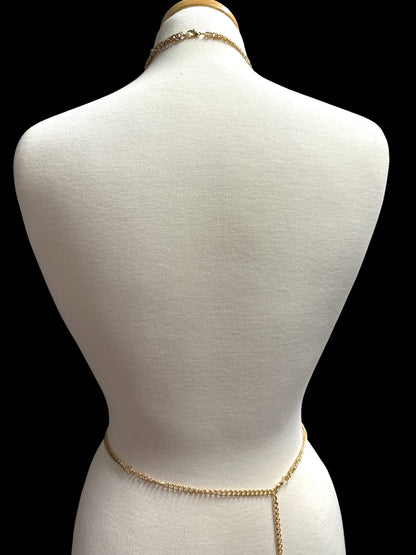 Adjustable Multicolour Crystal Statement Body Jewellery Harness