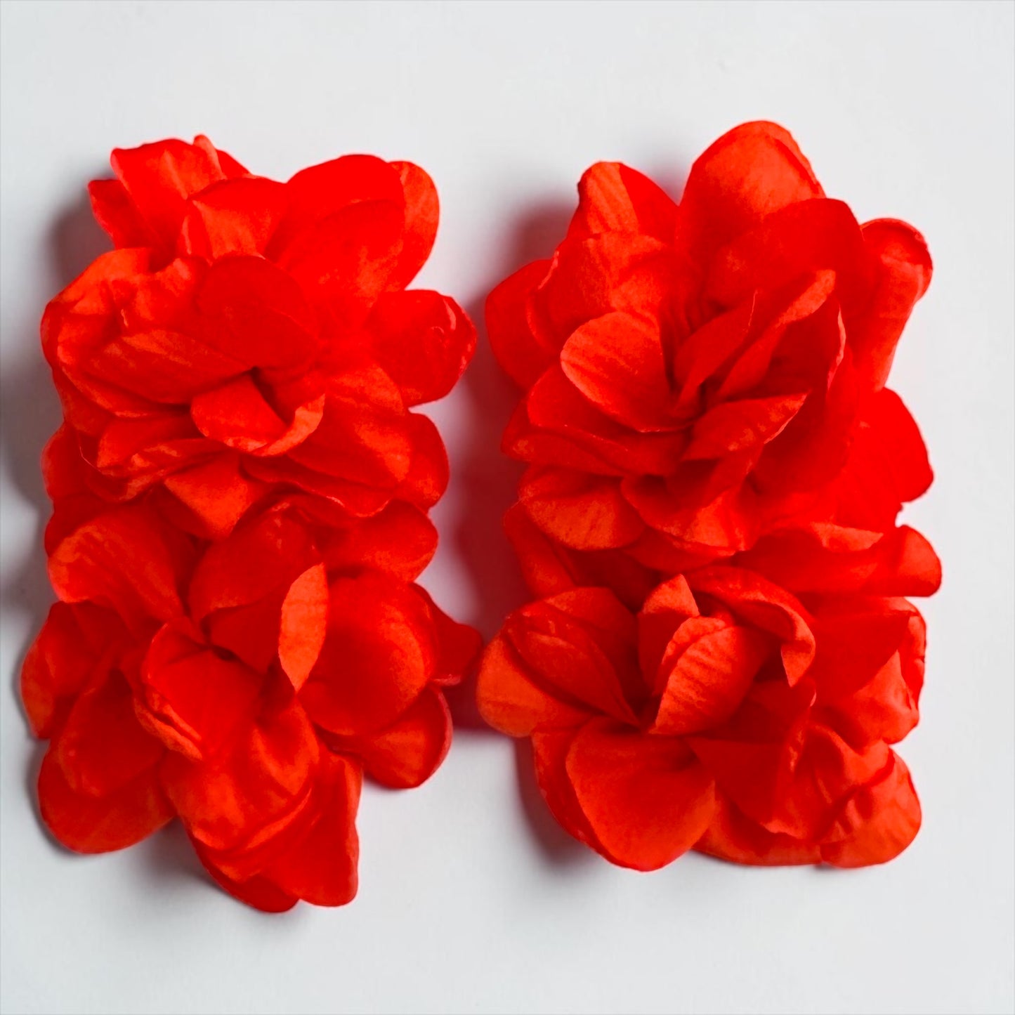Orange Bohemian Flower Statement Drop Earrings Fatisha Boutique
