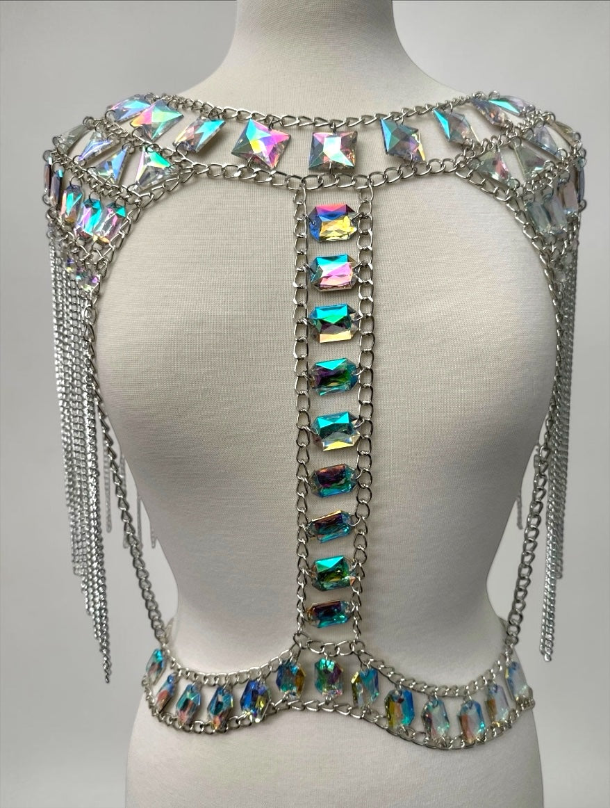 Boho Schulter-Körperkette mit Strassquaste – Festival-Statement-Schmuck Fatisha Boutique