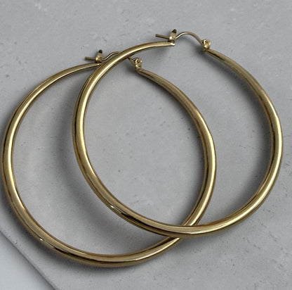 7cm Chunky Gold Hoop Earrings – Bold Statement Jewellery - Fatisha Boutique