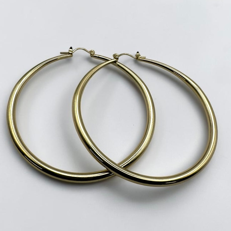 7cm Chunky Gold Hoop Earrings – Bold Statement Jewellery - Fatisha Boutique