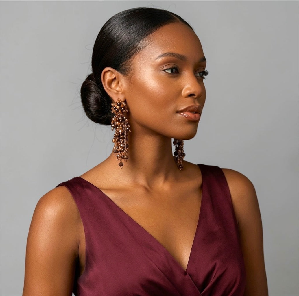 Böhmische Perlenquastenohrringe Fatisha Boutique