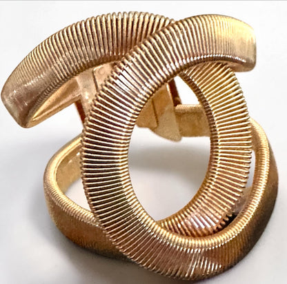 Classic Punk Sculptural Cuff Bracelet – Gold or Silver Statement Bangle