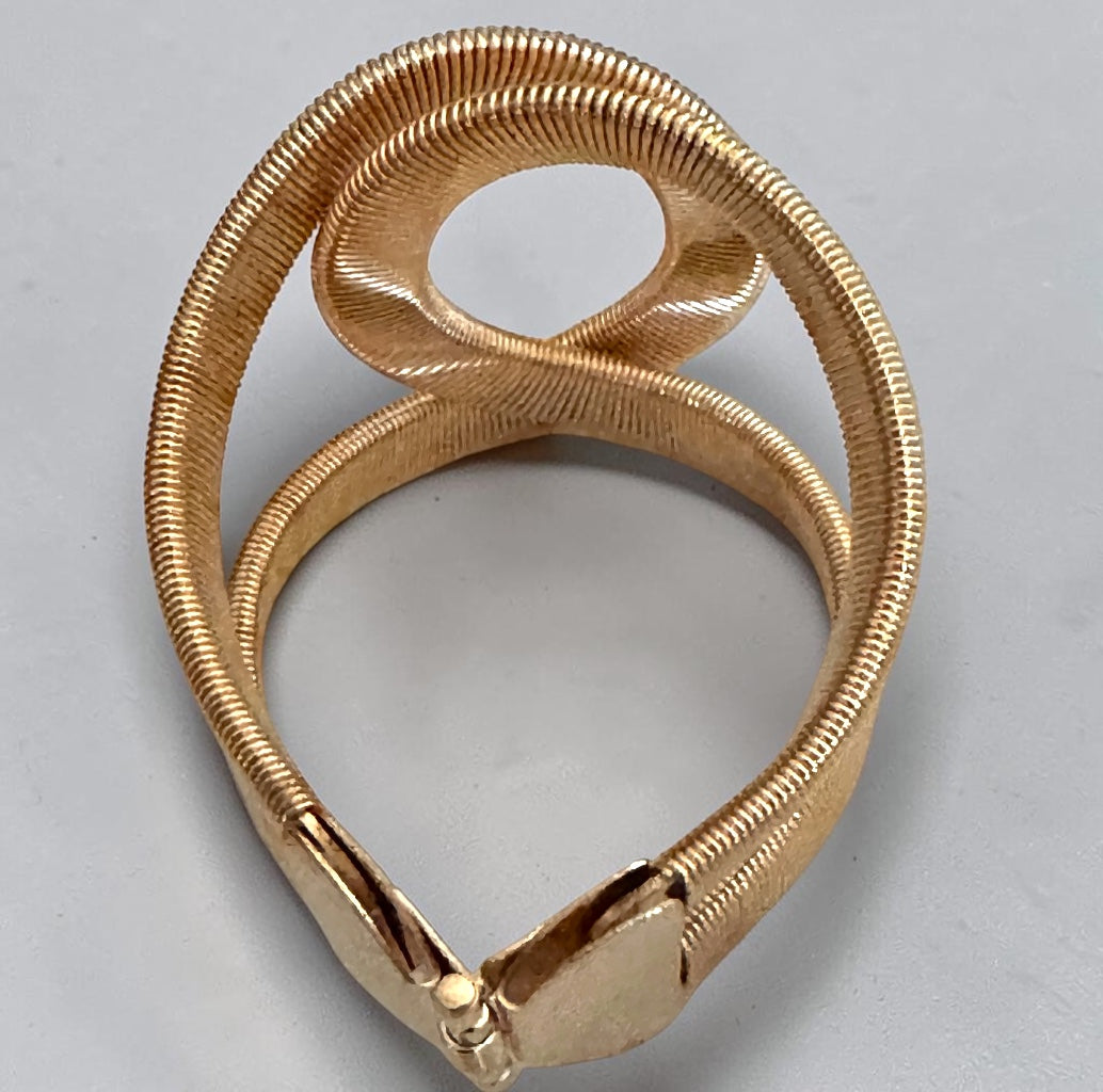 Classic Punk Sculptural Cuff Bracelet – Gold or Silver Statement Bangle