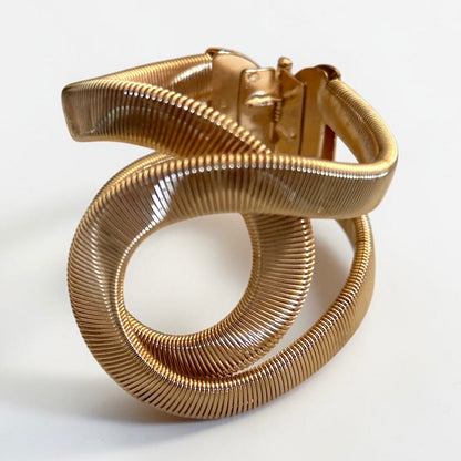 Classic Punk Sculptural Cuff Bracelet – Gold or Silver Statement Bangle