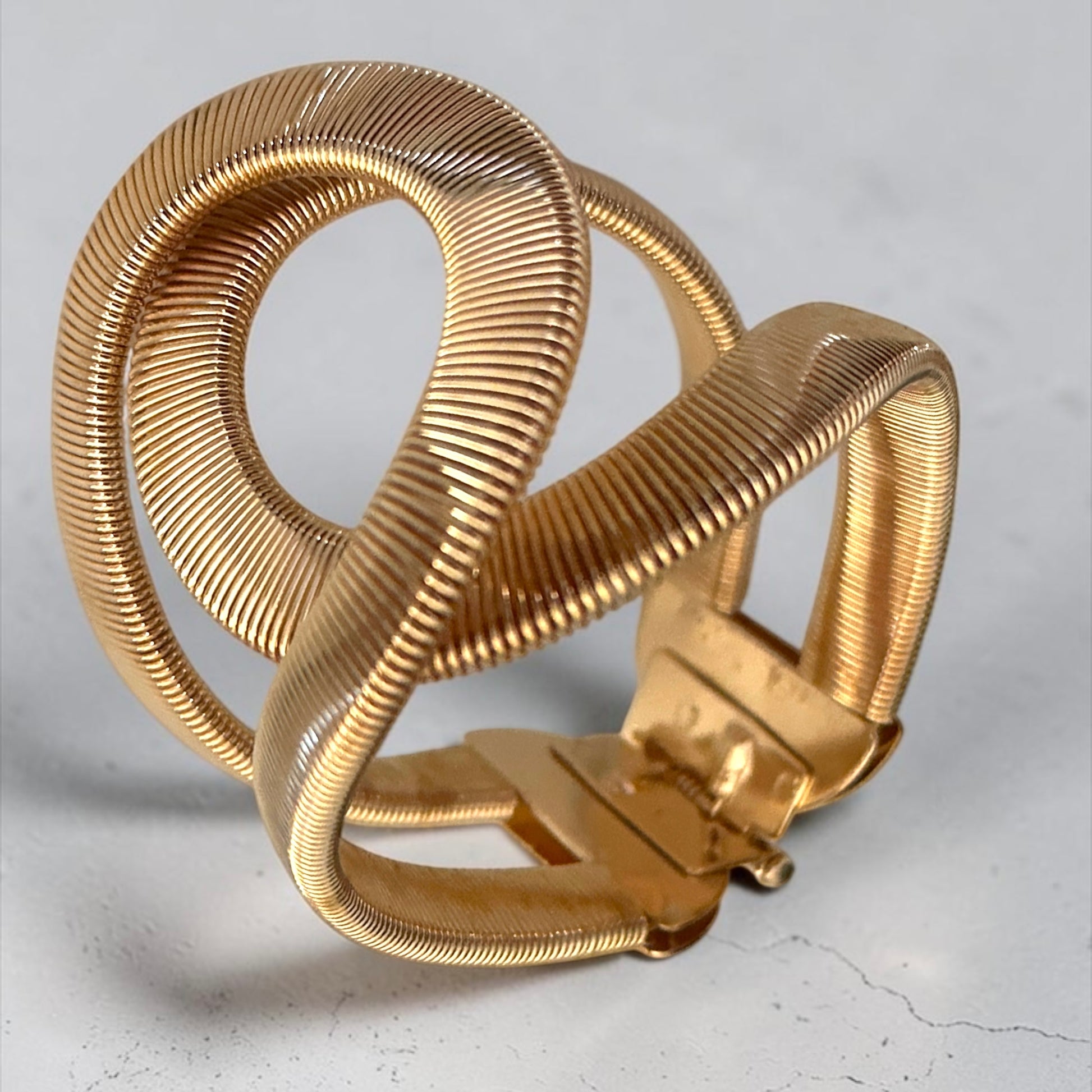 Classic Punk Sculptural Cuff Bracelet – Gold or Silver Statement Bangle