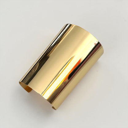 Oversized Wide Cuff Bracelet – Gold or Silver Statement Bangle